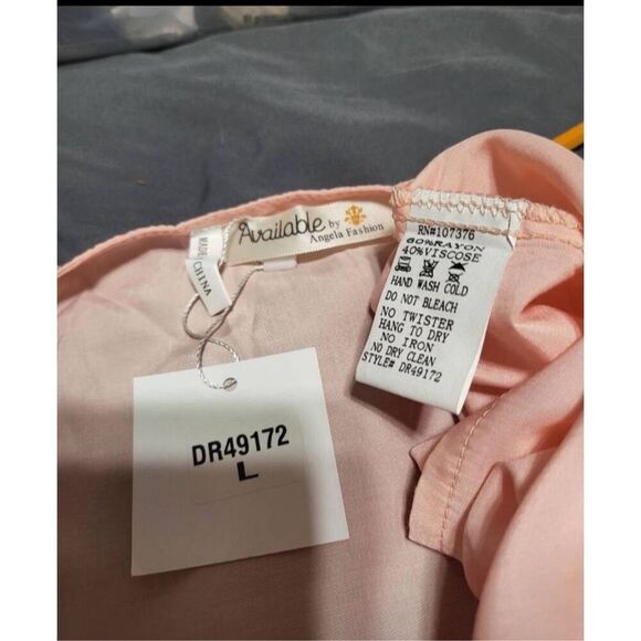 Tunic embroidered peach 3/4 sleeve peasant dress size L - Picture 6 of 6